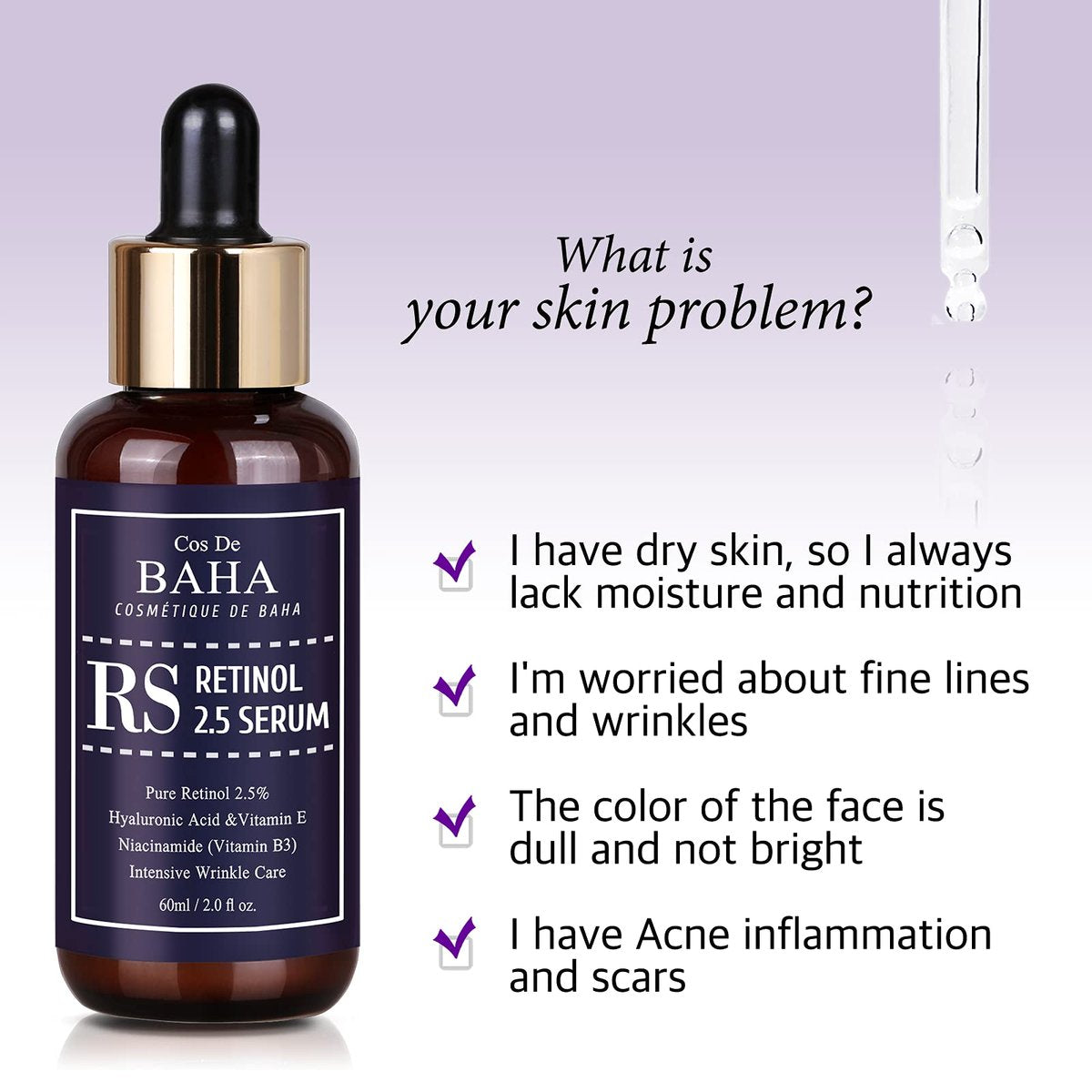 Retinol 2.5% Solution Facial Serum with Vitamin E - High Strength Age Spot Remover, 2 Fl Oz (60ml) Avelisse