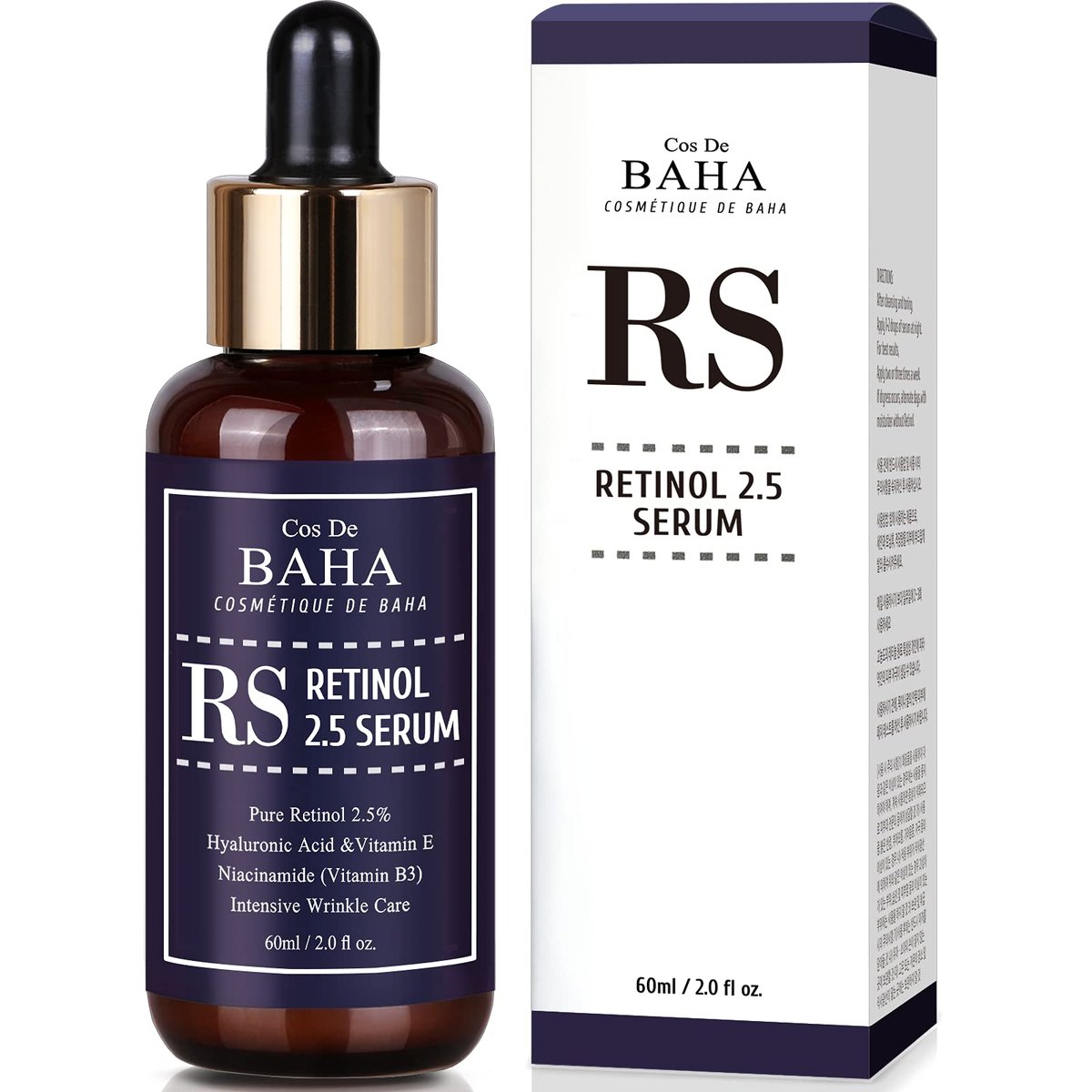 Retinol 2.5% Solution Facial Serum with Vitamin E - High Strength Age Spot Remover, 2 Fl Oz (60ml) Avelisse