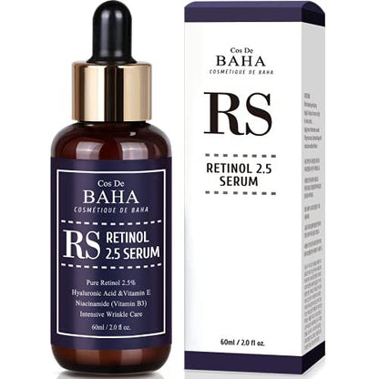 Retinol 2.5% Solution Facial Serum with Vitamin E - High Strength Age Spot Remover, 2 Fl Oz (60ml) Avelisse