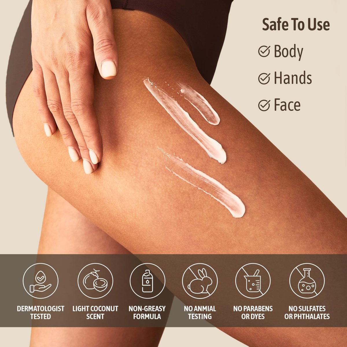 NATURE WELL Coconut Oil Moisturizing Cream – Deep Hydration Lotion for Face, Body & Hands, Non-Greasy, Fast Absorbing with Vitamins A C E (10 oz) Avelisse