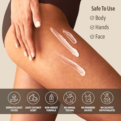 NATURE WELL Coconut Oil Moisturizing Cream – Deep Hydration Lotion for Face, Body & Hands, Non-Greasy, Fast Absorbing with Vitamins A C E (10 oz) Avelisse