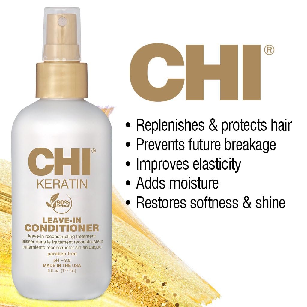 CHI Keratin Leave-in Conditioner, 12 oz (Pack of 2) - Smooth & Strengthen Hair Avelisse