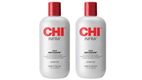 CHI Infra Silk Infusion Leave-In Reconstructing Treatment for All Hair Types, Alcohol-Free, 12 Oz (Pack of 2) Avelisse