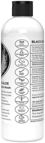Natural Black Soap with Aloe – Helps with Bumps & Dark Spots for Face, Paraben Free, All Natural Liquid Soap, 2 Count Avelisse