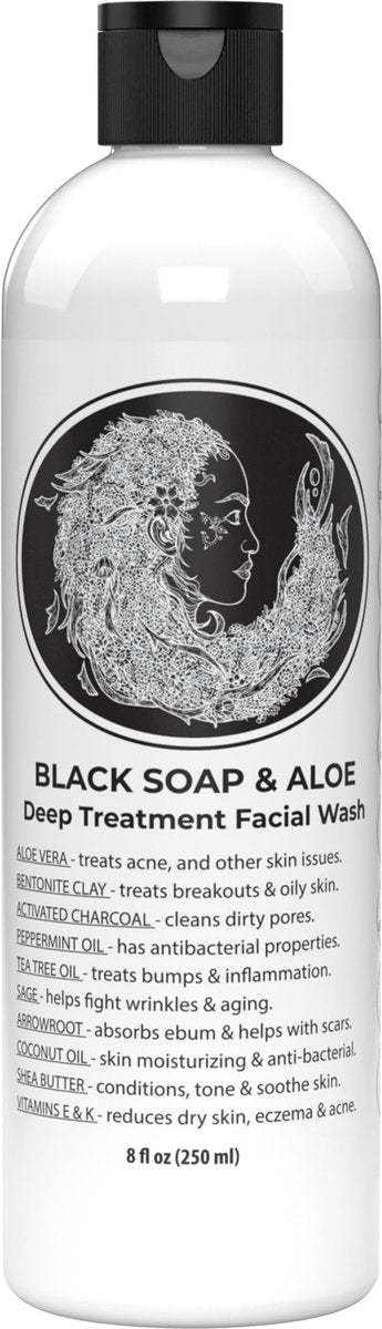 Natural Black Soap with Aloe – Helps with Bumps & Dark Spots for Face, Paraben Free, All Natural Liquid Soap, 2 Count Avelisse