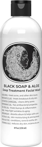Natural Black Soap with Aloe – Helps with Bumps & Dark Spots for Face, Paraben Free, All Natural Liquid Soap, 2 Count Avelisse