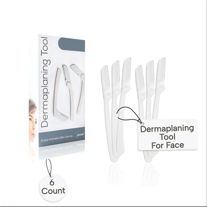 Jasclair Dermaplaning Razor (6 Count) – At-Home Face Razors for Women, Peach Fuzz Removal, Eyebrow Shaping & Gentle Exfoliation for Smooth Skin and Flawless Makeup Prep