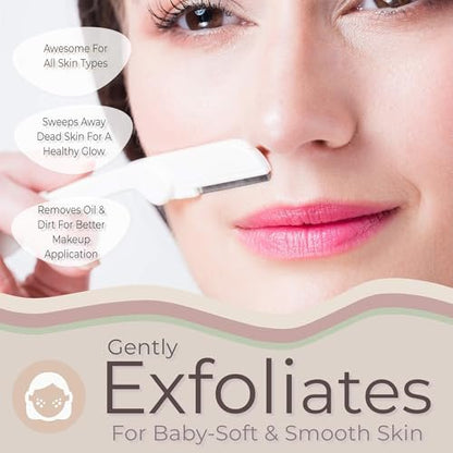 Jasclair Dermaplaning Razor (6 Count) – At-Home Face Razors for Women, Peach Fuzz Removal, Eyebrow Shaping & Gentle Exfoliation for Smooth Skin and Flawless Makeup Prep