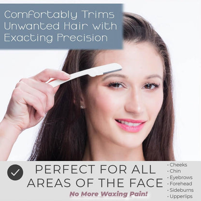 Jasclair Dermaplaning Razor (6 Count) – At-Home Face Razors for Women, Peach Fuzz Removal, Eyebrow Shaping & Gentle Exfoliation for Smooth Skin and Flawless Makeup Prep