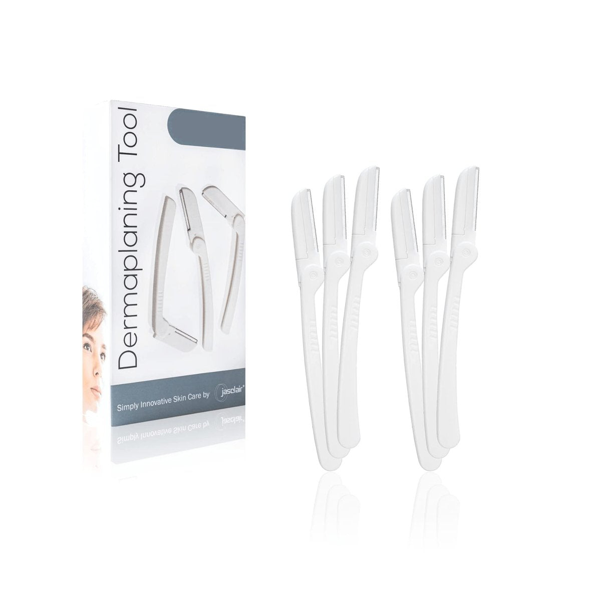 Jasclair Dermaplaning Razor (6 Count) – At-Home Face Razors for Women, Peach Fuzz Removal, Eyebrow Shaping & Gentle Exfoliation for Smooth Skin and Flawless Makeup Prep - görsel 1