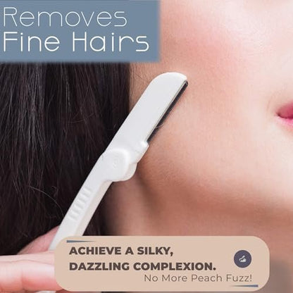 Jasclair Dermaplaning Razor (6 Count) – At-Home Face Razors for Women, Peach Fuzz Removal, Eyebrow Shaping & Gentle Exfoliation for Smooth Skin and Flawless Makeup Prep
