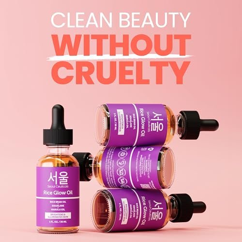 SeoulCeuticals Rice Bran Oil for Skin – Korean Skin Care Facial Glow Oil with Squalane & Vitamin E – Cruelty Free K Beauty Skincare 1oz Avelisse