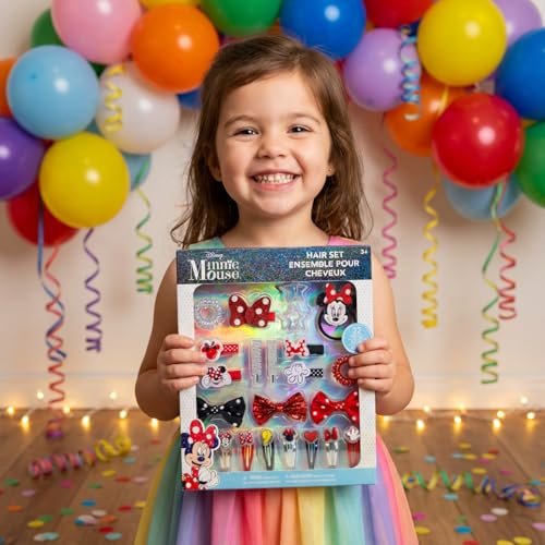 Disney Minnie Mouse Hair Accessories Set for Kids - Party, Sleepover & Makeover Hair Clips, Ages 3+ by Townley Girl - görsel 16