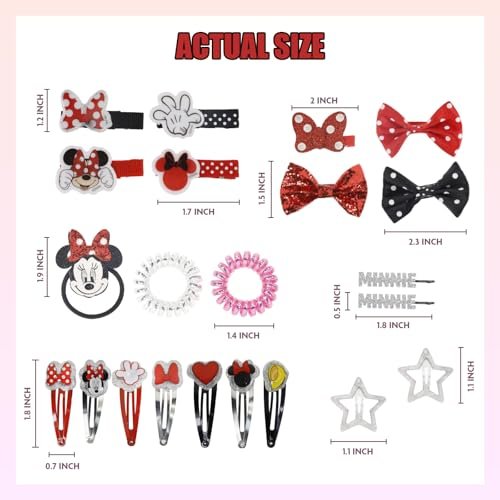 Disney Minnie Mouse Hair Accessories Set for Kids - Party, Sleepover & Makeover Hair Clips, Ages 3+ by Townley Girl - görsel 12