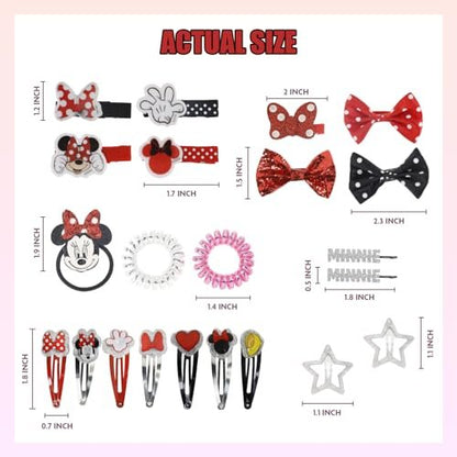 Disney Minnie Mouse Hair Accessories Set for Kids - Party, Sleepover & Makeover Hair Clips, Ages 3+ by Townley Girl