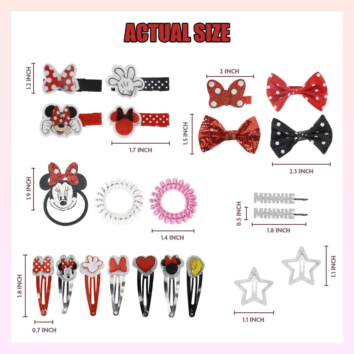 Disney Minnie Mouse Hair Accessories Set for Kids - Party, Sleepover & Makeover Hair Clips, Ages 3+ by Townley Girl - görsel 11