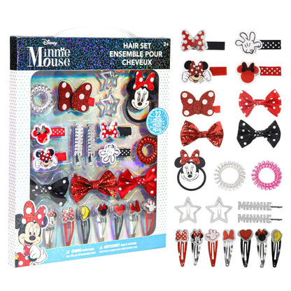 Disney Minnie Mouse Hair Accessories Set for Kids - Party, Sleepover & Makeover Hair Clips, Ages 3+ by Townley Girl