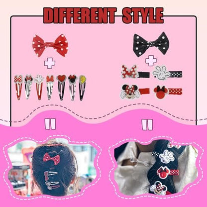 Disney Minnie Mouse Hair Accessories Set for Kids - Party, Sleepover & Makeover Hair Clips, Ages 3+ by Townley Girl