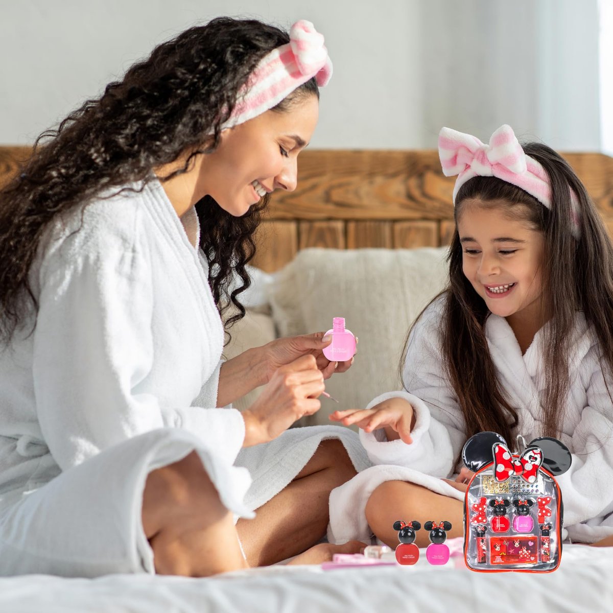 Disney Minnie Mouse Cosmetic Makeup Gift Bag Set – Lip Gloss, Nail Polish & Hair Accessories for Kids Girls Ages 3+ by Townley Girl Avelisse