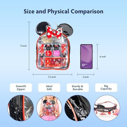 Disney Minnie Mouse Cosmetic Makeup Gift Bag Set – Lip Gloss, Nail Polish & Hair Accessories for Kids Girls Ages 3+ by Townley Girl Avelisse