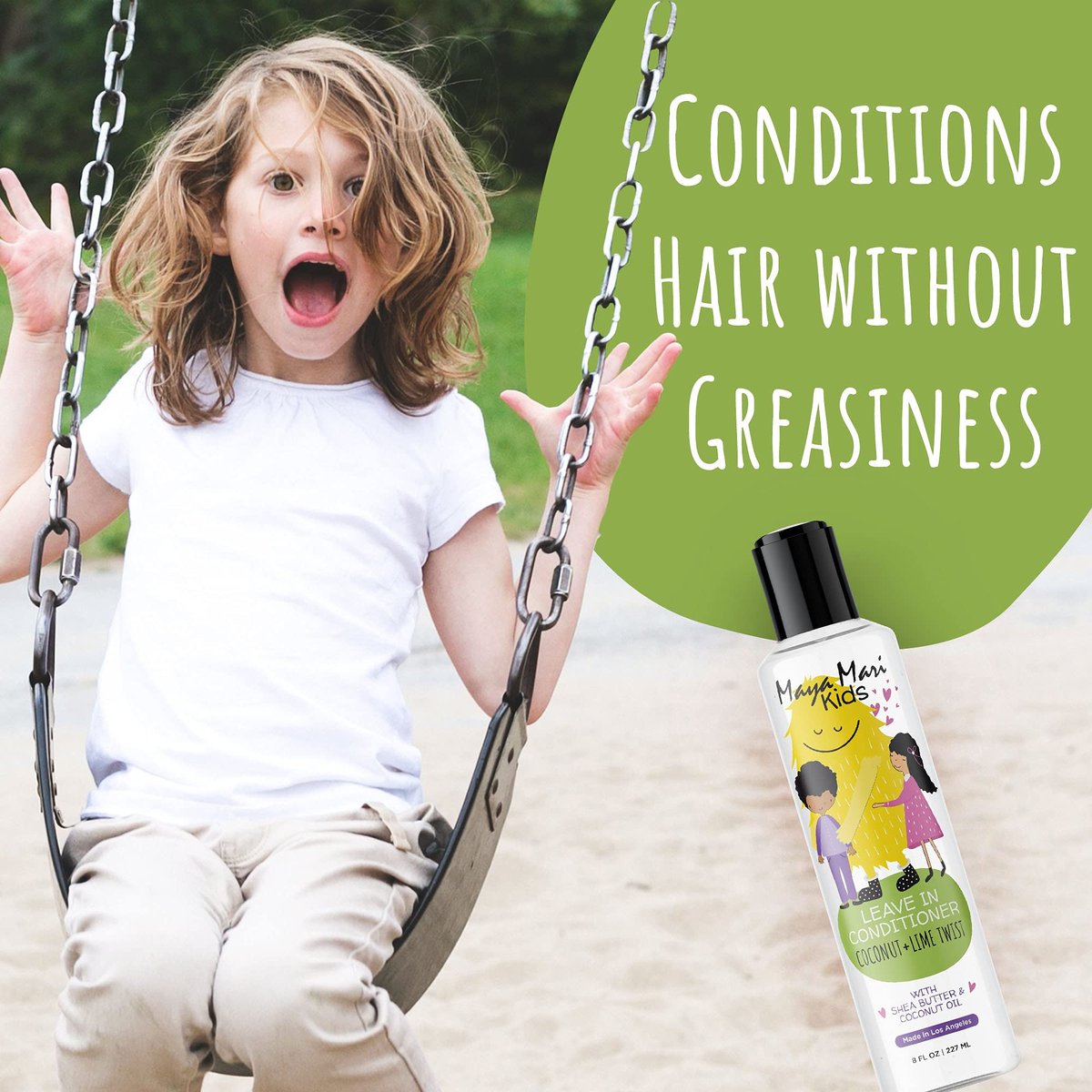 MAYA MARI Kids Leave In Conditioner and Hair Detangler - Sulfate Free Curly Hair Products for Toddlers and Babies, 8 Oz Avelisse