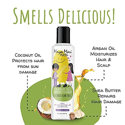 MAYA MARI Kids Leave In Conditioner and Hair Detangler - Sulfate Free Curly Hair Products for Toddlers and Babies, 8 Oz Avelisse