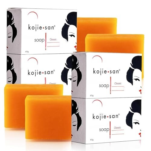 Kojie San Skin Brightening Soap Bundle – Original Kojic Acid & Coconut Oil Dark Spot Remover Bar Soap with Tea Tree Oil, 4 x 65g Bars Avelisse