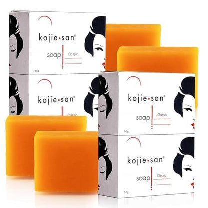 Kojie San Skin Brightening Soap Bundle – Original Kojic Acid & Coconut Oil Dark Spot Remover Bar Soap with Tea Tree Oil, 4 x 65g Bars Avelisse