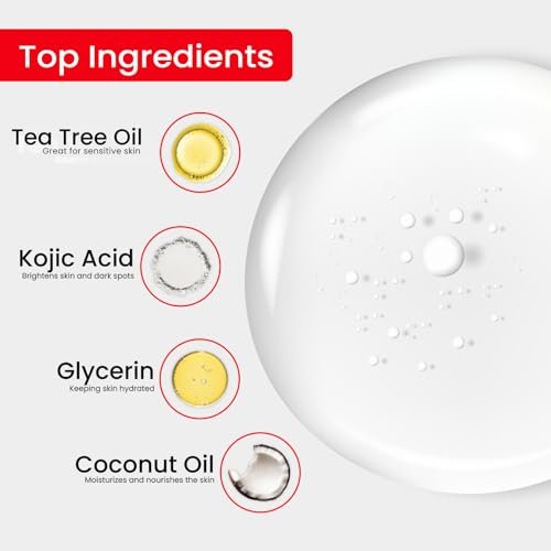 Kojie San Skin Brightening Soap Bundle – Original Kojic Acid & Coconut Oil Dark Spot Remover Bar Soap with Tea Tree Oil, 4 x 65g Bars Avelisse