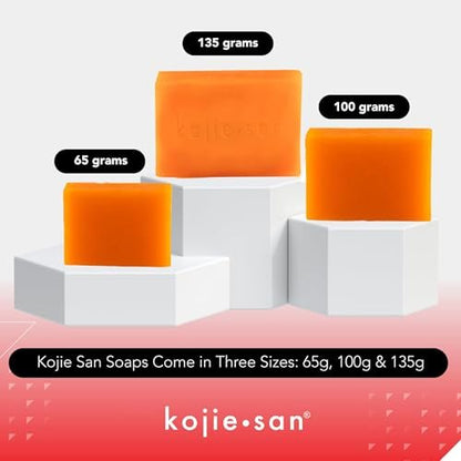 Kojie San Skin Brightening Soap Bundle – Original Kojic Acid & Coconut Oil Dark Spot Remover Bar Soap with Tea Tree Oil, 4 x 65g Bars Avelisse