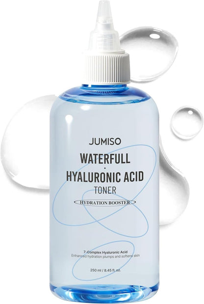 Jumiso Waterfull Hyaluronic Toner 250ml - Deep Hydration Facial Toner for All Skin Types, Vegan & Fragrance-Free Avelisse