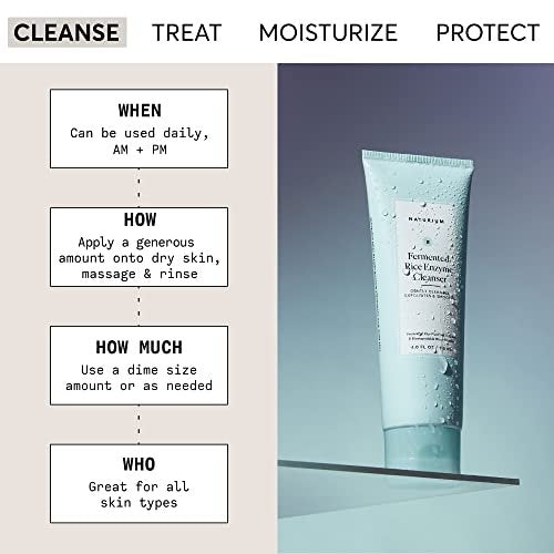 Naturium Fermented Rice Enzyme Cleanser - Gentle Exfoliating Face Wash with Fruit Enzymes & Biodegradable Micro-Powders, 4 oz Avelisse
