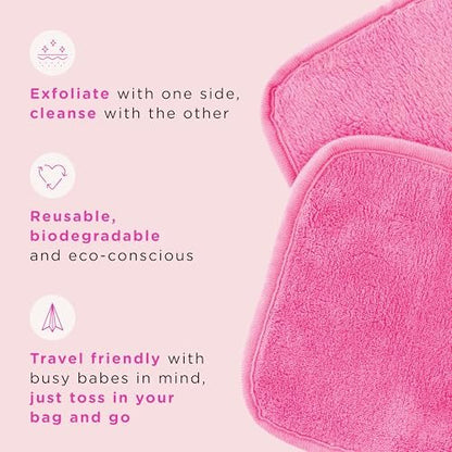 ERASE YOUR FACE Makeup Remover Cloths - Reusable Microfiber Face Towels, 8 Count, Dual-Sided Design, Water Activated, Great Gift Avelisse