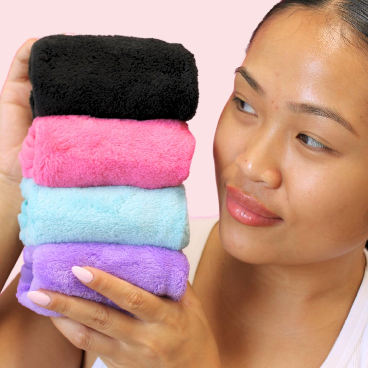 ERASE YOUR FACE Makeup Remover Cloths - Reusable Microfiber Face Towels, 8 Count, Dual-Sided Design, Water Activated, Great Gift Avelisse