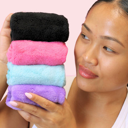 ERASE YOUR FACE Makeup Remover Cloths - Reusable Microfiber Face Towels, 8 Count, Dual-Sided Design, Water Activated, Great Gift Avelisse
