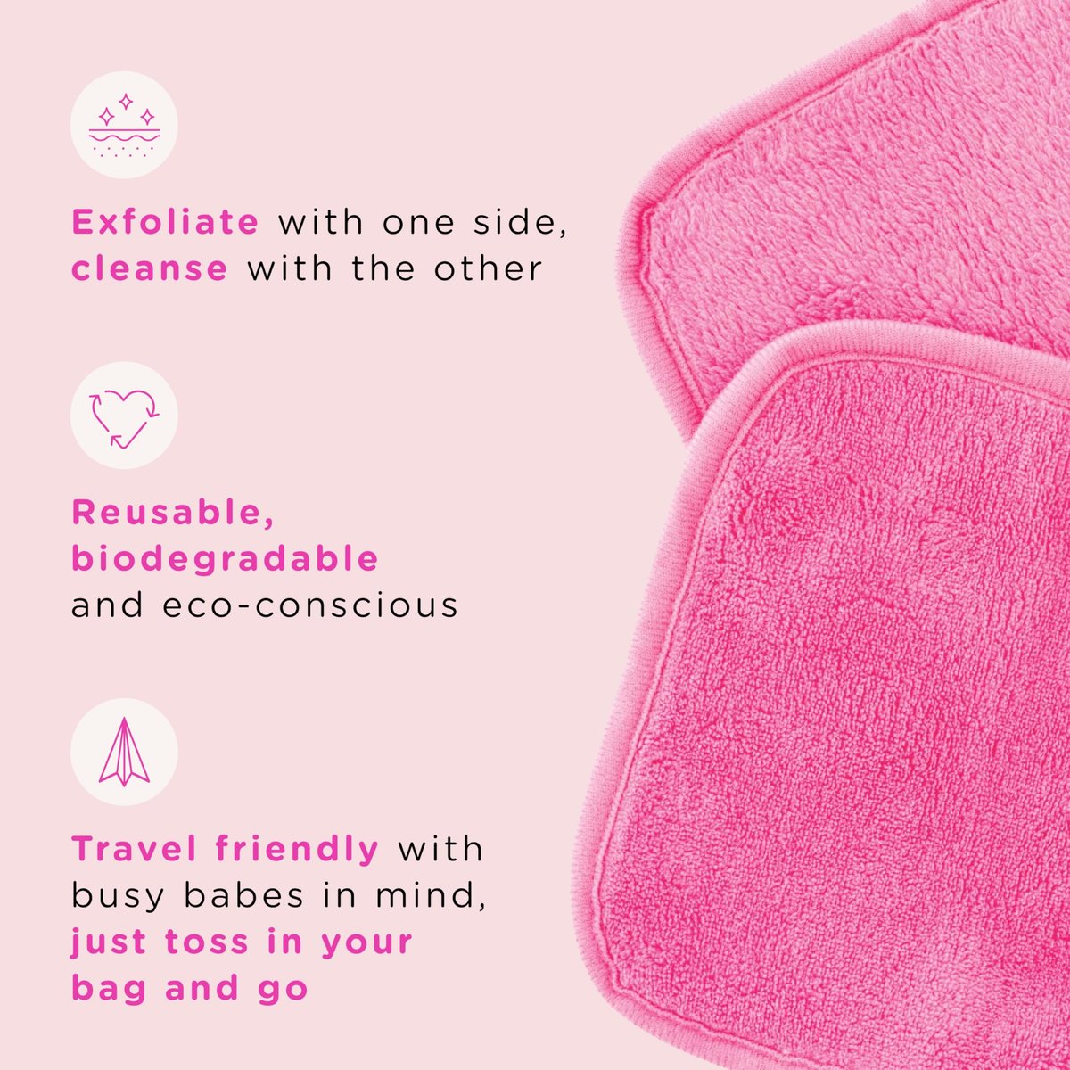 ERASE YOUR FACE Makeup Remover Cloths - Reusable Microfiber Face Towels, 8 Count, Dual-Sided Design, Water Activated, Great Gift Avelisse
