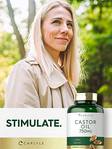 Carlyle Castor Oil 750mg Softgels – 200 Count | Non-GMO, Gluten Free Herbal Supplement Avelisse