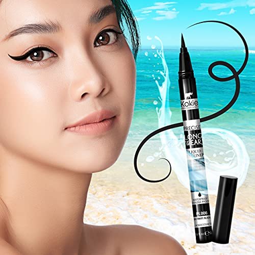 Kokie Precise Longwear Liquid Eyeliner - Waterproof & Smudge Proof - Black - görsel 9