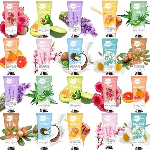 20 Pack Lotion for Women - Travel Size Body Moisturizer with Shea Butter, Natural Fragrances (Shea Butter, Aloe, Rose, Honey, Cherry Blossom) - görsel 2