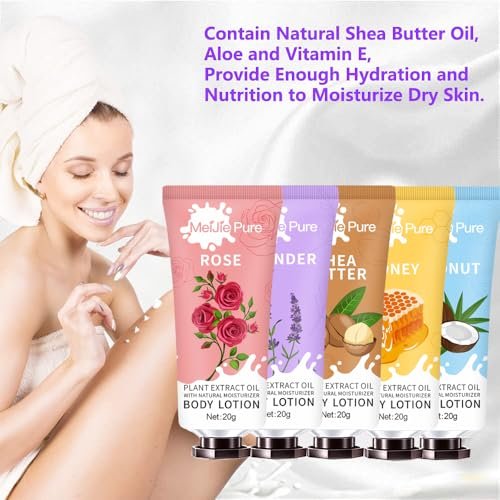 20 Pack Lotion for Women - Travel Size Body Moisturizer with Shea Butter, Natural Fragrances (Shea Butter, Aloe, Rose, Honey, Cherry Blossom) - görsel 8