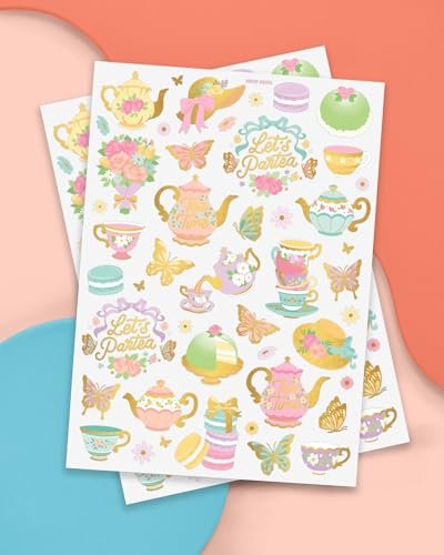 xo, Fetti Tea Party Temporary Tattoos - 48 Glitter Styles for Kids & Adults | Tea Party Birthday Supplies, Crafts, Easter, Mother's Day - görsel 3