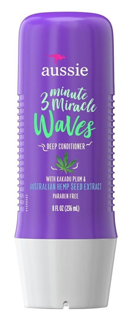 Aussie 3 Minute Miracle Waves Deep Conditioner – 8 oz (236ml) for Soft, Defined Curls Avelisse