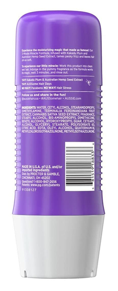 Aussie 3 Minute Miracle Waves Deep Conditioner – 8 oz (236ml) for Soft, Defined Curls Avelisse