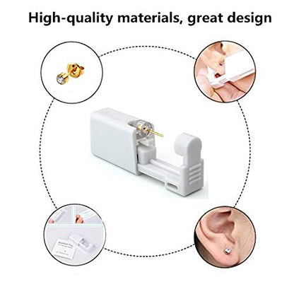 4-Pack Ear Piercing Kit with Surgical Steel Stud Earrings - Gold (12 Pieces)