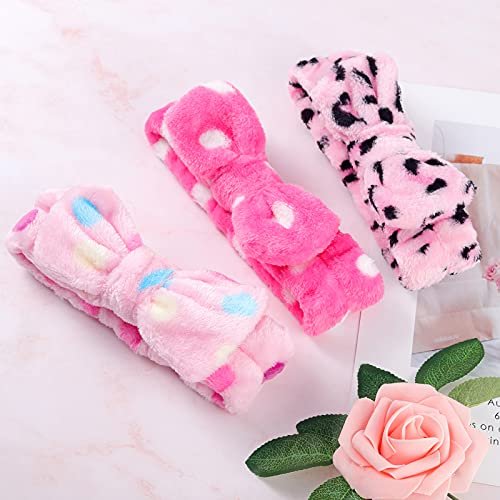 LAXIZAR 10-Pack Bow Headbands for Women - Coral Velvet Shower Spa Headwraps for Washing Face & Hair Avelisse