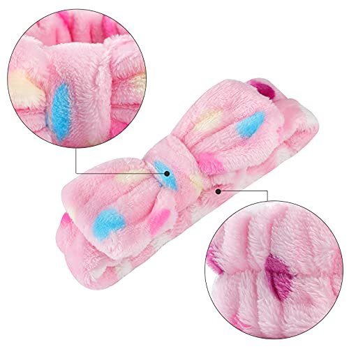 LAXIZAR 10-Pack Bow Headbands for Women - Coral Velvet Shower Spa Headwraps for Washing Face & Hair Avelisse