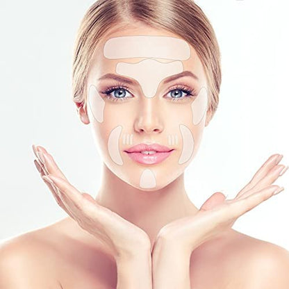 Maitys 16-Piece Silicone Face Patches - Reusable Anti-Wrinkle Gel Pads for Forehead, Smile Lines, Eyes, Neck, and More
