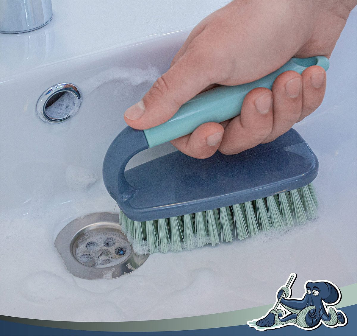 DSV Standard Scrub Brush – Stiff Flexible Bristles, Comfort Grip – Ideal for Bathroom, Shower, Kitchen & Sink Cleaning – 1 Pack - görsel 7