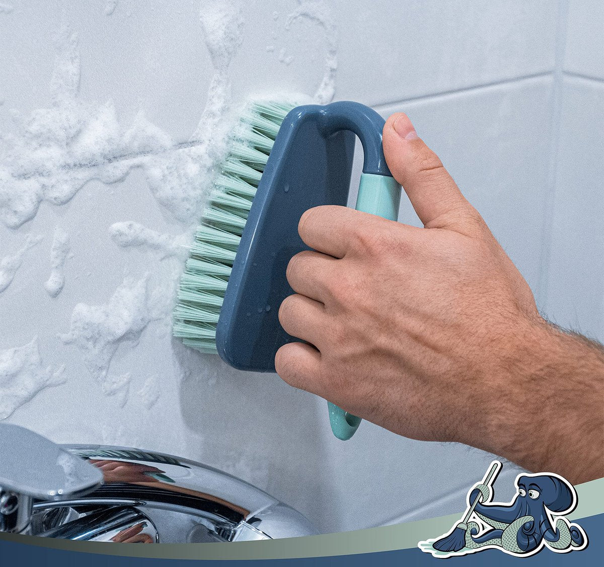 DSV Standard Scrub Brush – Stiff Flexible Bristles, Comfort Grip – Ideal for Bathroom, Shower, Kitchen & Sink Cleaning – 1 Pack - görsel 5