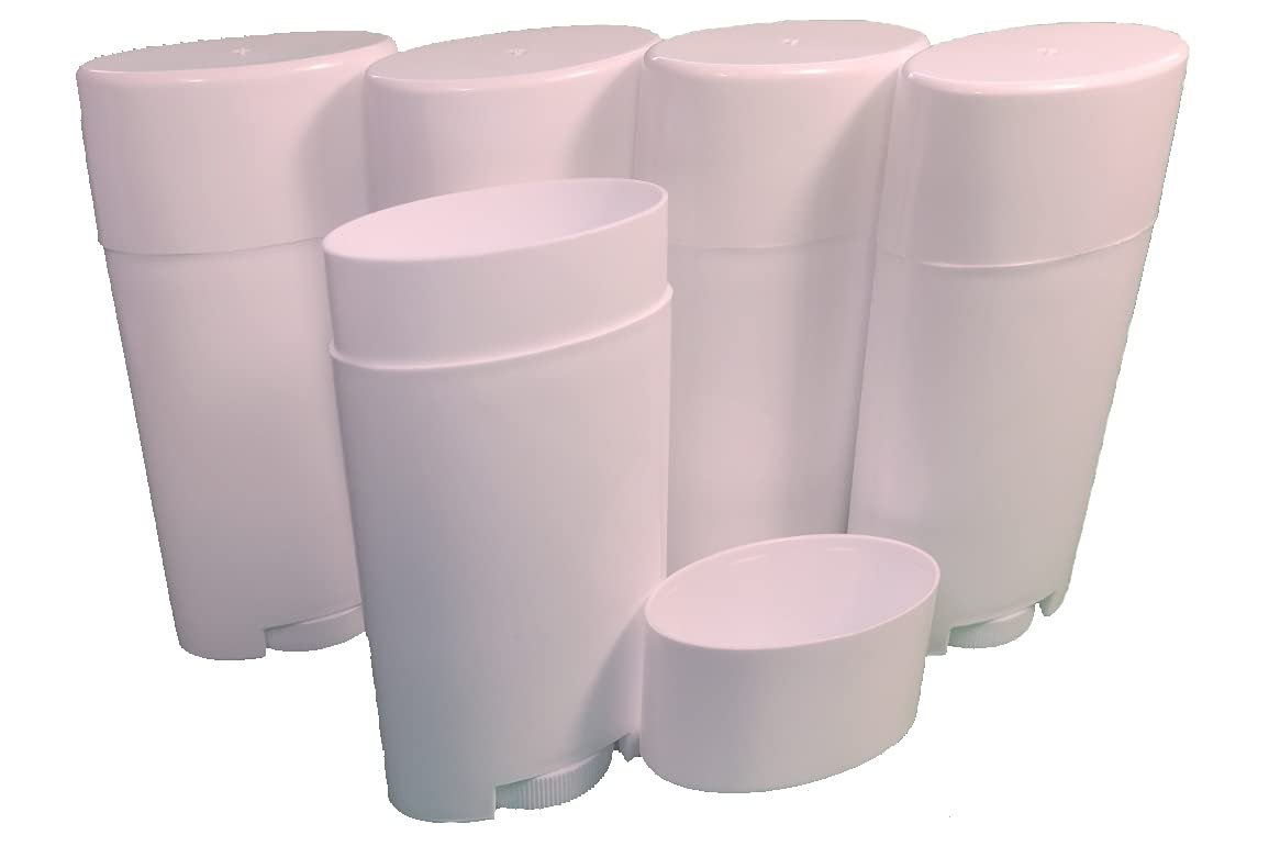 Dropper Stop 5 Pack Empty Deodorant Containers - 2.5 Oz Top-Fill Flat Top Lid White - görsel 1